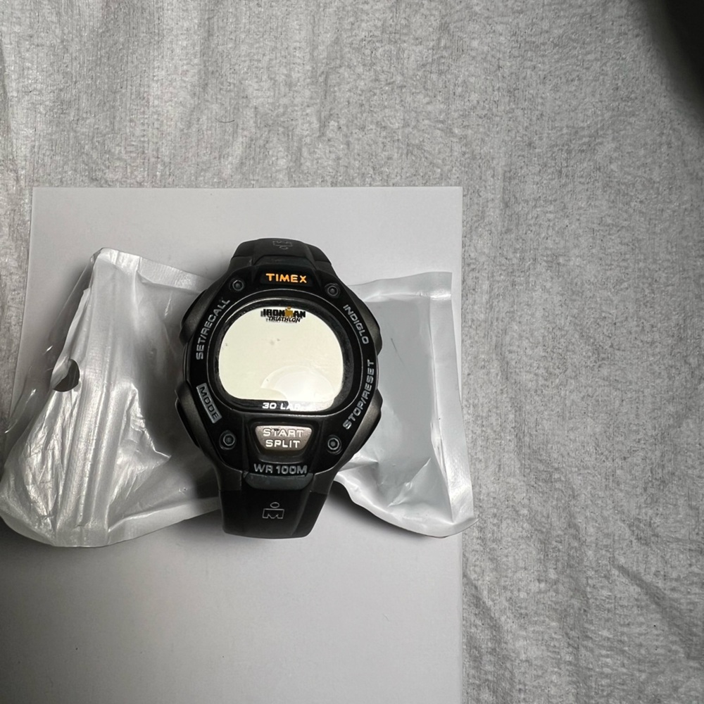 Timex Ironman Triathlon Digital Wristwatch Black Buckle Band Water Resist 100m